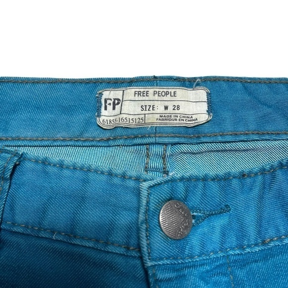 Free People Turquoise Straight Leg Jeans 28 - Picture 3 of 8